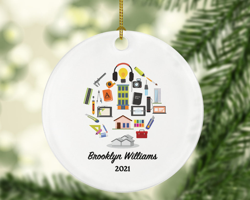 Architect Christmas Ornament, Personalized Architecture gift Custom Architect Present