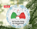 Family of 3 Christmas Ornament Personalized - Bear Family Custom Names  of Three First Ornament Gift with Kids Xmas
