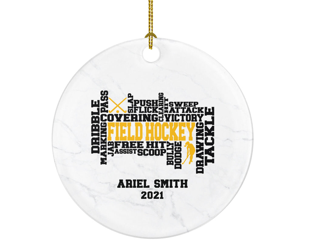 Field Hockey Personalized Christmas Ornament Personalized - for your Hockey Player - Hockey Player Team Gift with Name and Year