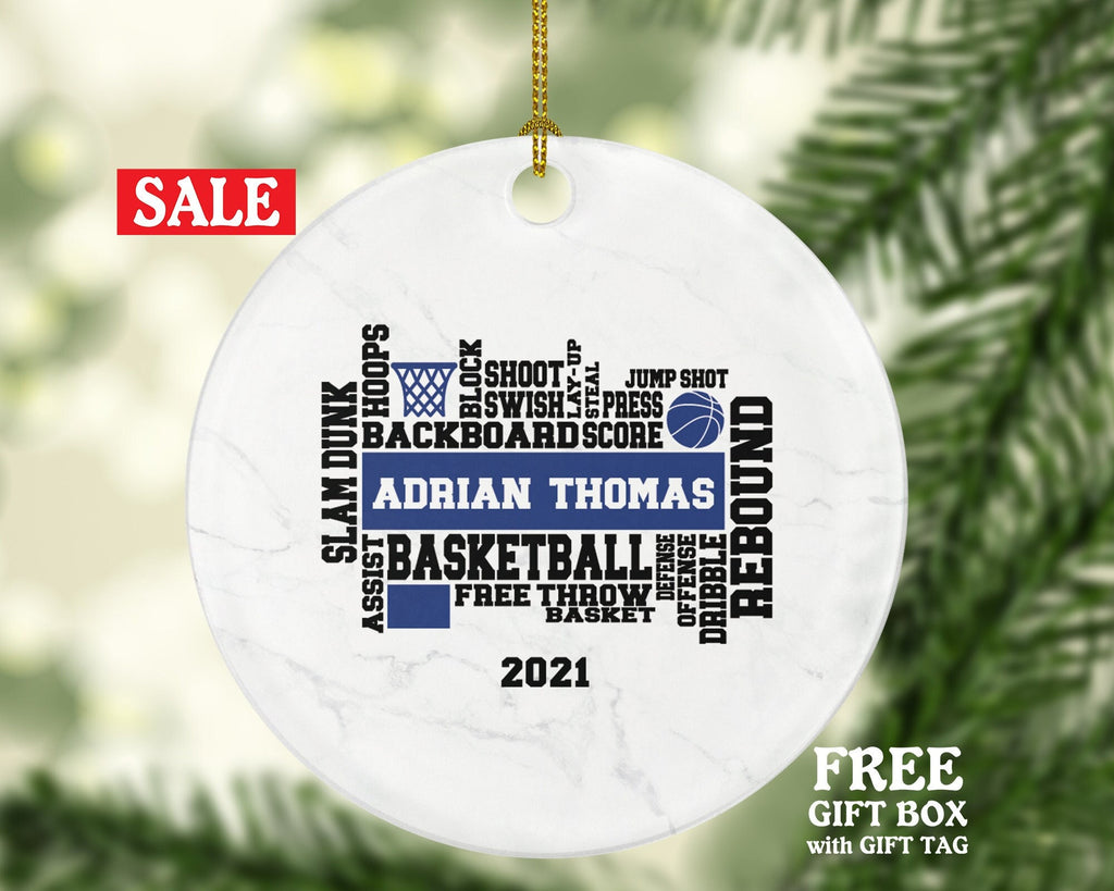 Basketball Team Player Christmas Ornament Personalized - Custom Gift for Basketball Team Player Gamer Sports Hobby Occupation Decorations
