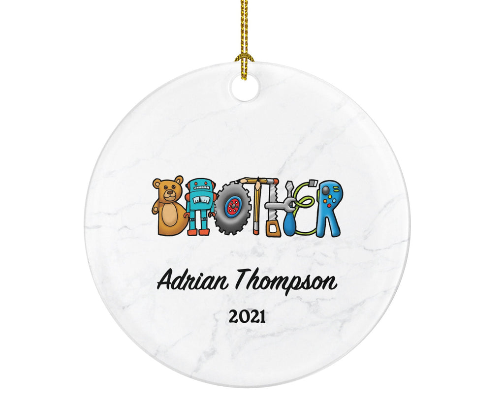 Brother Christmas Ornament Personalized , Best Brother Ever Gift from Sibling Sister or Brother Present
