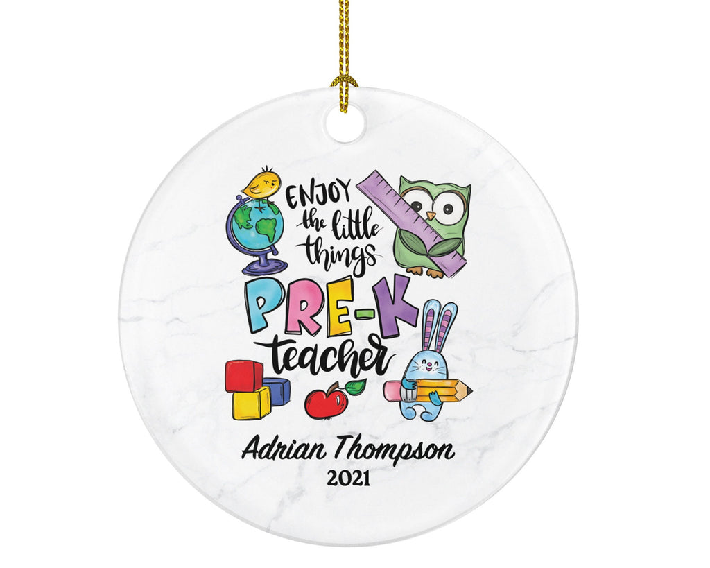 Pre-K Teacher Ornament Personalized - Teaching Custom Gift from Student Appreciation Mr Mrs School Graduate Graduation