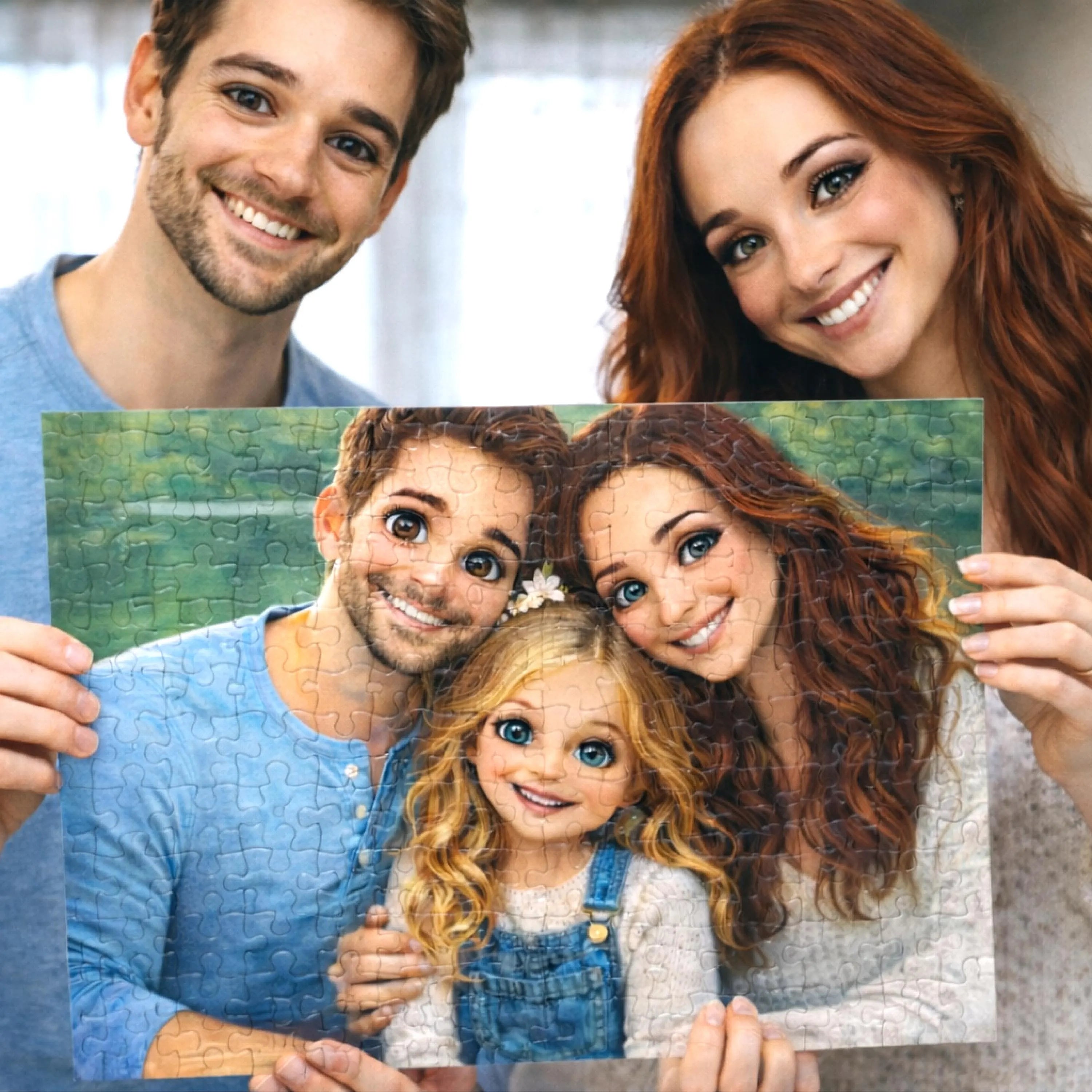 Custom Cartoon Puzzle From Photo - Jigsaw Puzzles from Picture - 120 Pieces - Gift for Couples, Families, Friends & Relatives