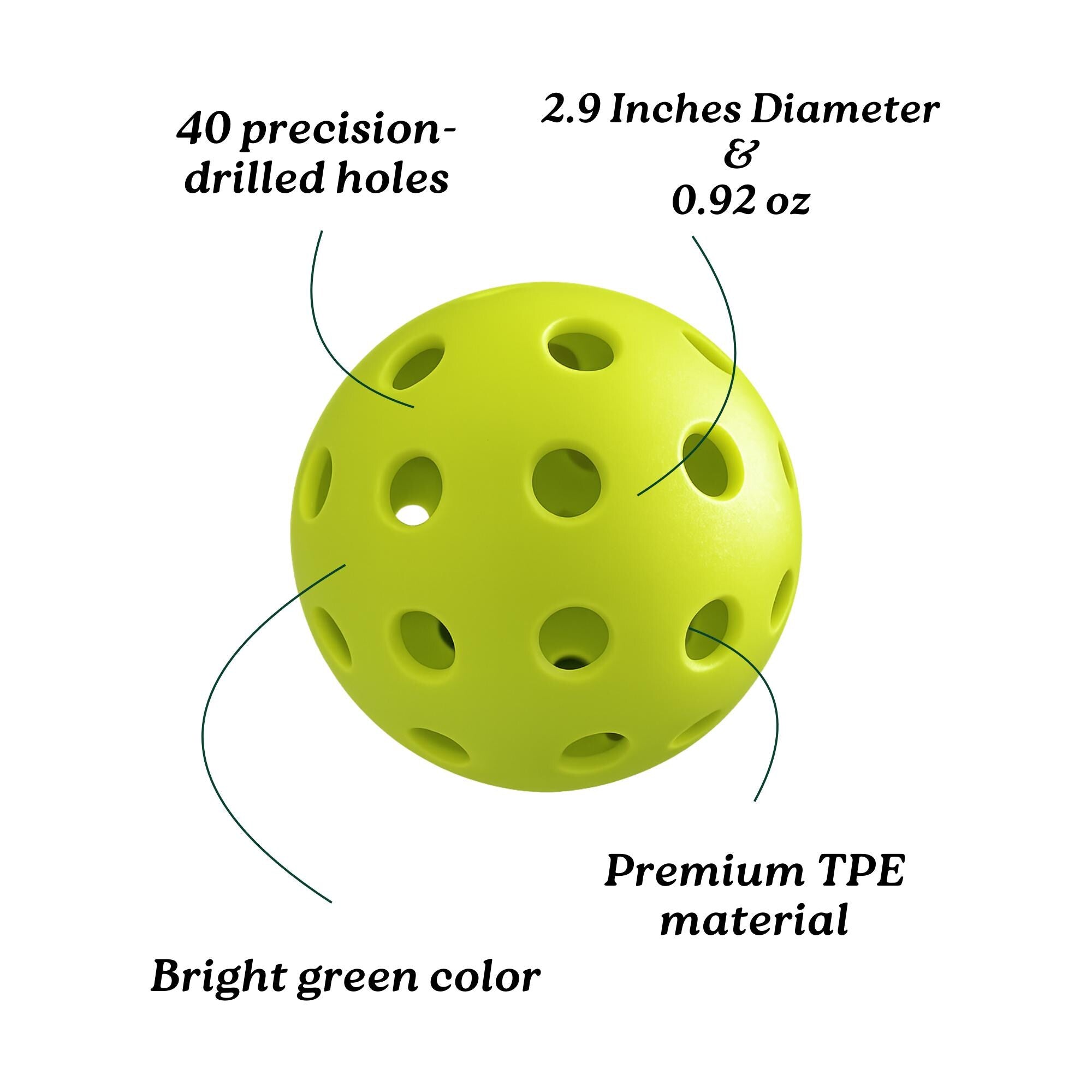 Personalized Pickleball Balls | UV Printed 40-Hole Design | Gift for Pickleball Players