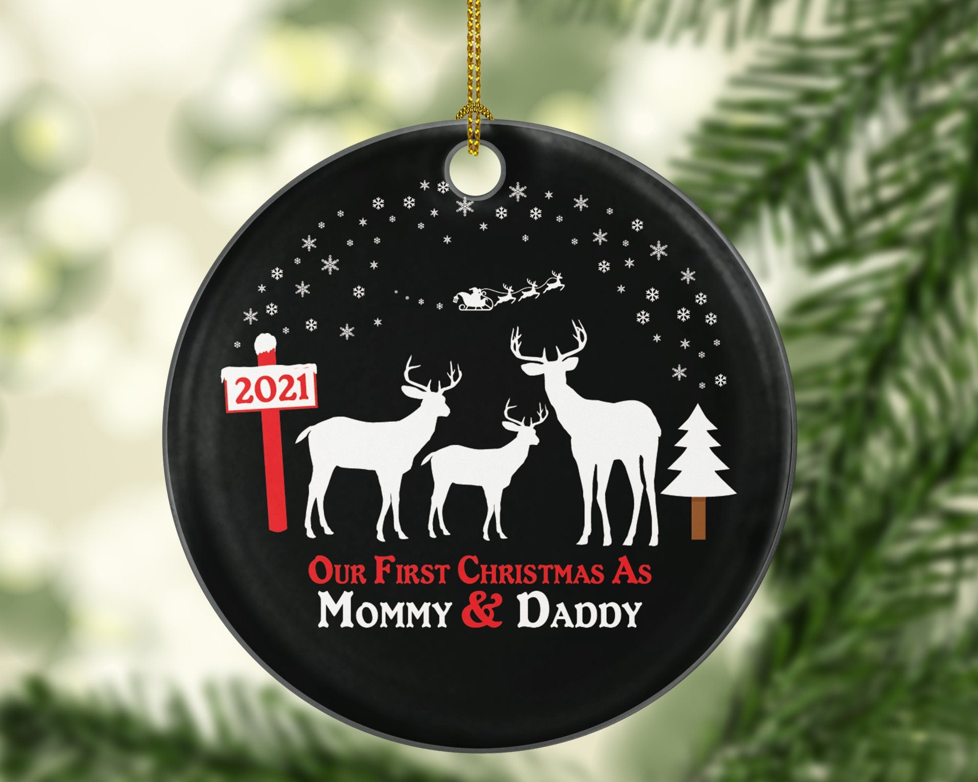 Our First Christmas as Mommy and Daddy Ornament New Baby Ornament New Parents Ornament 2018 Ornament Mommy Ornament New Mom and Dad Gift