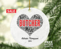 Butcher Christmas Ornament Personalized - Meat Store Worker Custom Name Gift