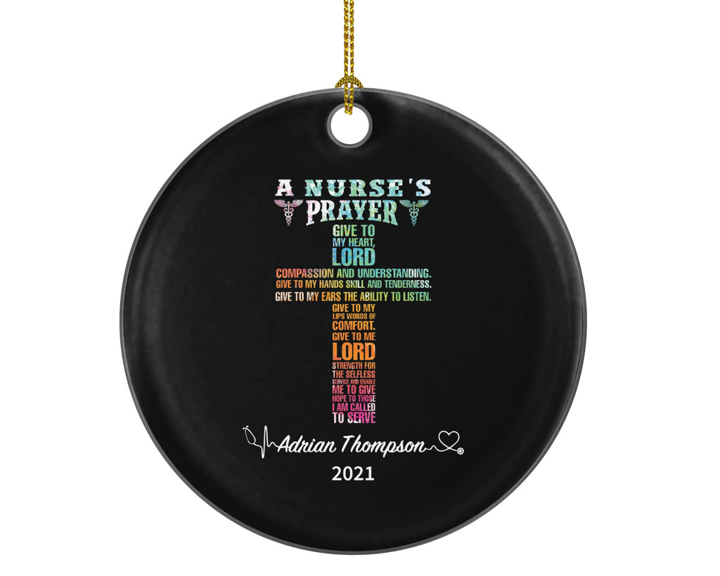 Nurse Prayer Christmas Ornament Personalized - Nursing Registered Nurse Health Worker Gift from Patient for Nurse RN Custom Medical