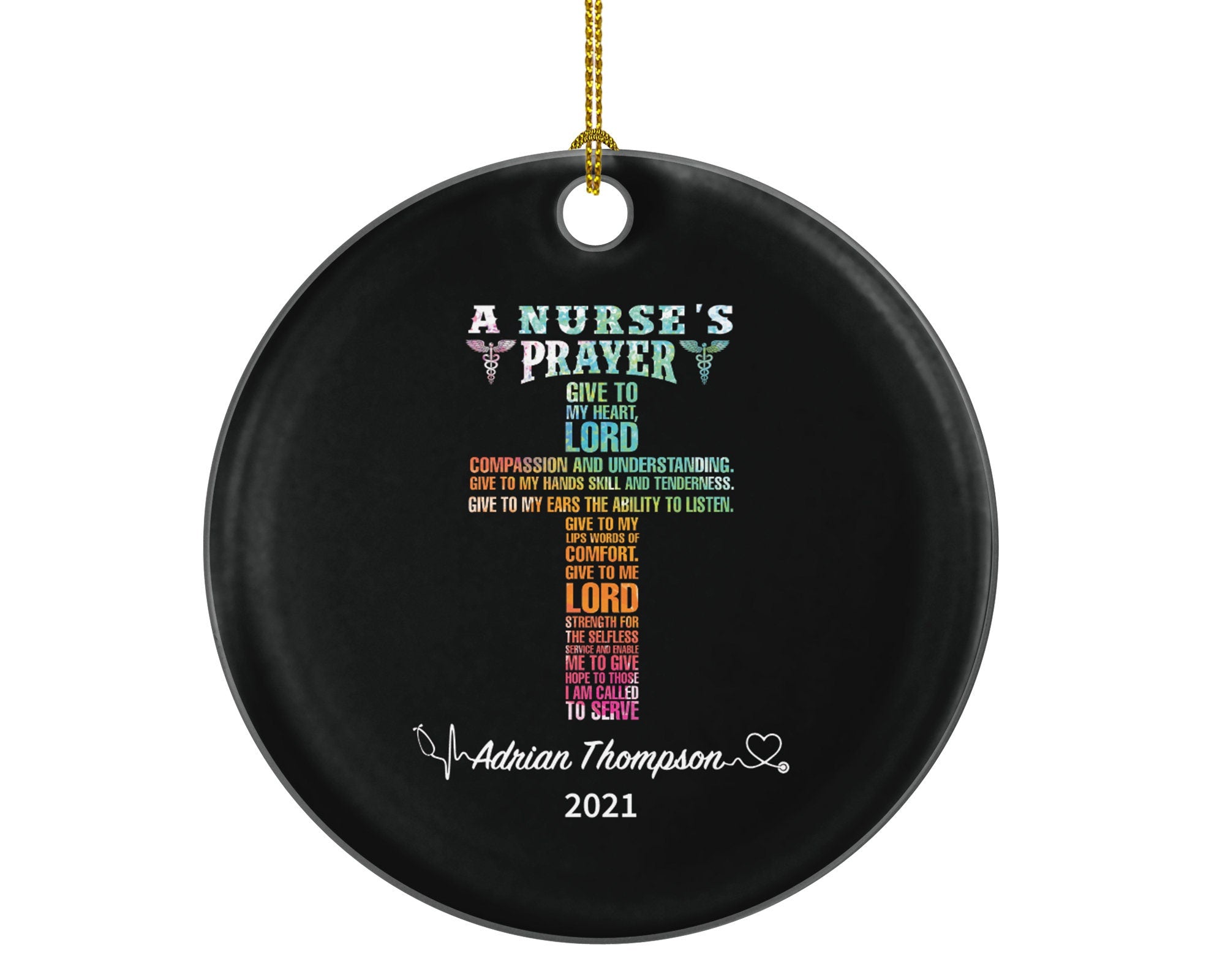 Nurse Prayer Christmas Ornament Personalized - Nursing Registered Nurse Health Worker Gift from Patient for Nurse RN Custom Medical