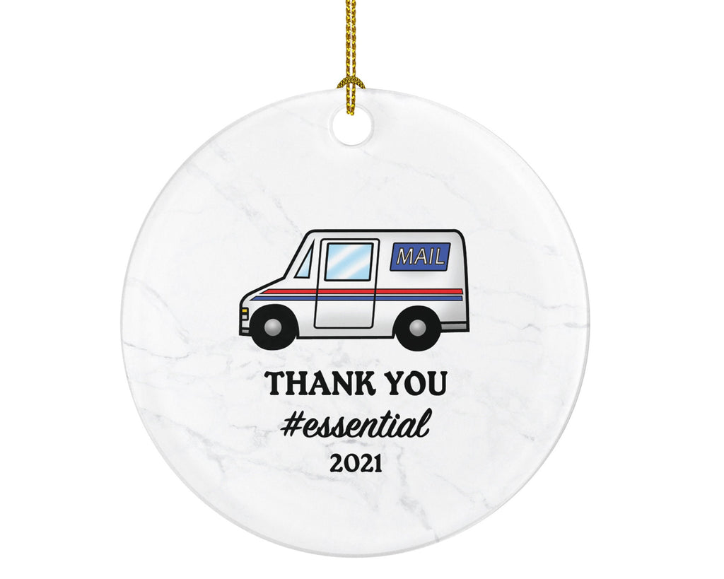 Mail Carrier Truck Postal Worker Christmas Ornament Personalized - Mailman Appreciation Gift Thank You Essential Worker Holiday