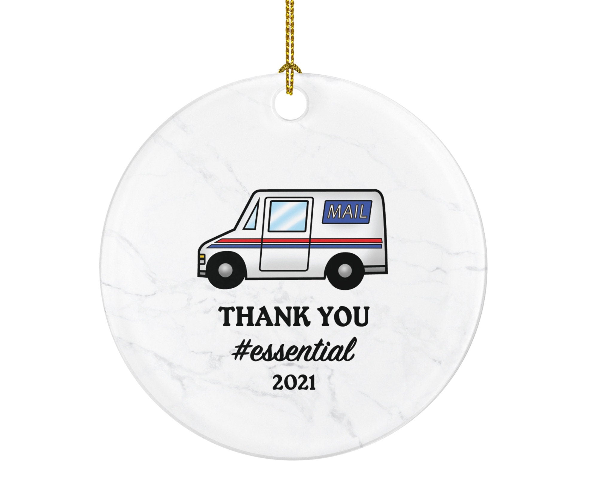 Mail Carrier Truck Postal Worker Christmas Ornament Personalized - Mailman Appreciation Gift Thank You Essential Worker Holiday