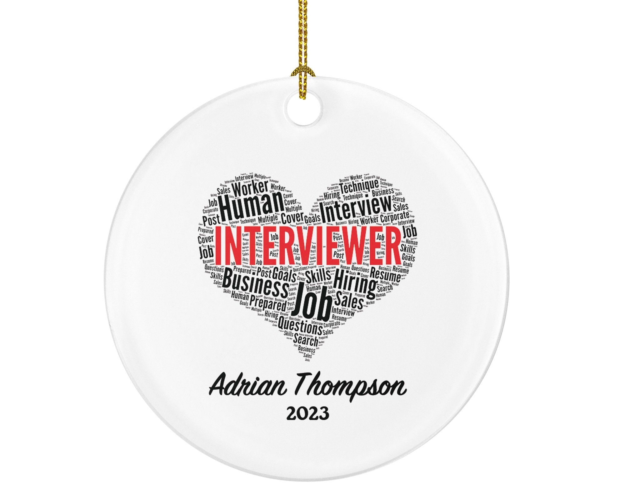 Interviewer Christmas Ornament Personalized - Business New Job Interview Worker Gift