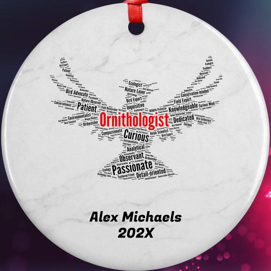 Ornithologist Personalized Christmas Ornament Backup
