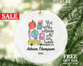 Teacher Ornament Personalized - Teach Love Inspire Teacher Custom Gift Apple from Student Appreciation Mr Mrs School Graduate Graduation