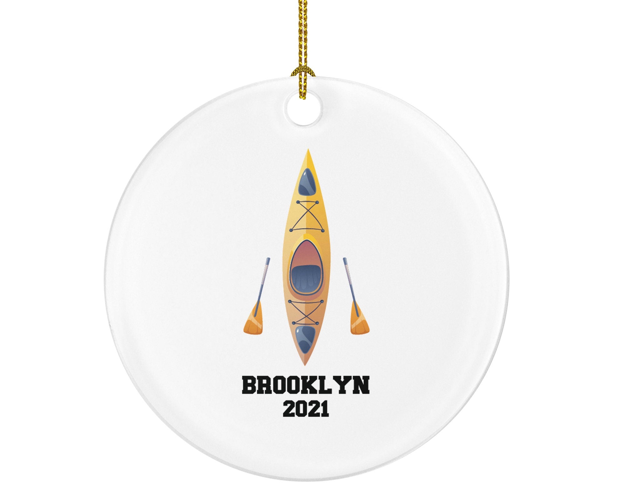 Kayak Christmas Ornament Personalized - Kayaker Gift - Water Sports - Lake Kayaking - Canoeing Christmas