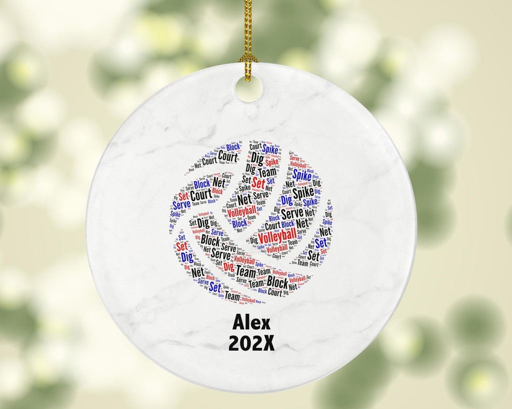 Personalized Volleyball Ornament – Custom Sports Gift for Players, Coaches, and Teams – Word Art Keepsake
