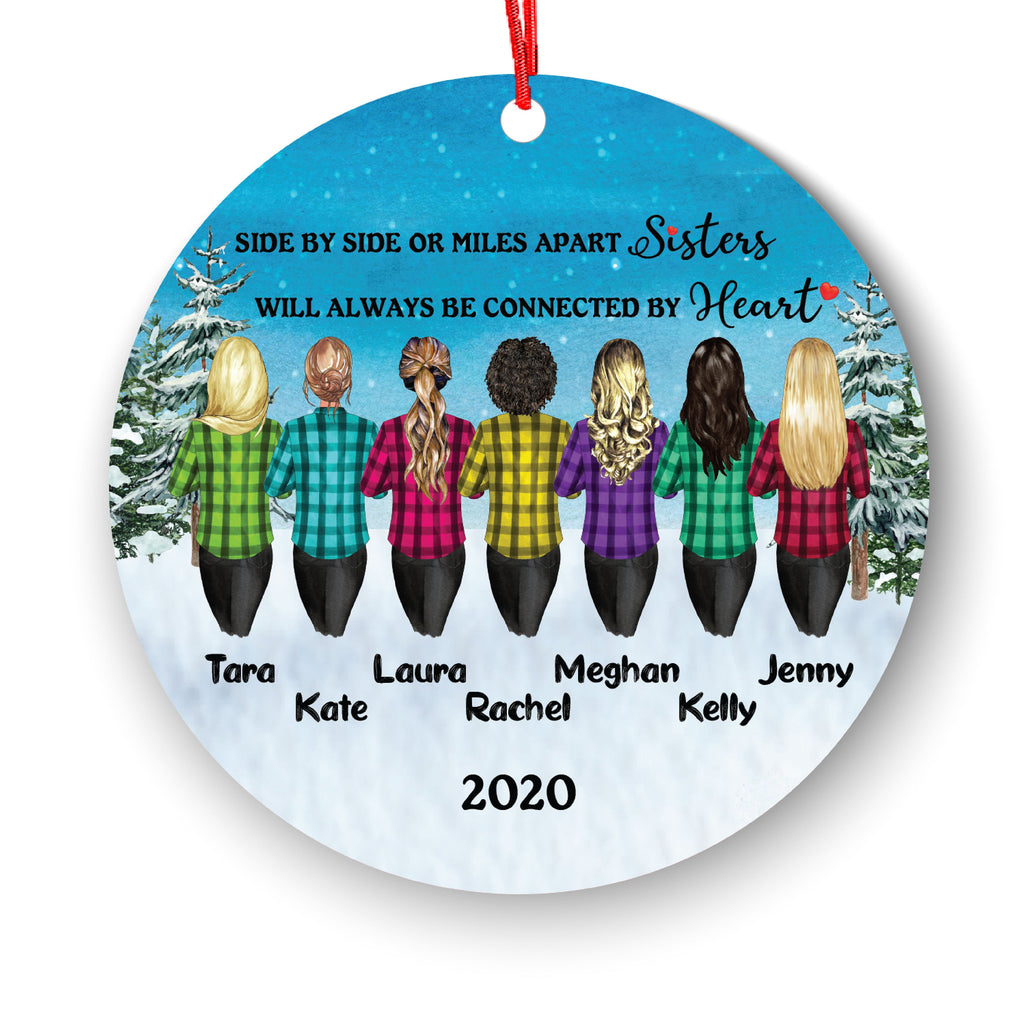 Soul Sisters for 2 3 4 5 6 7 Best Friends Christmas Ornament for Sisters, Personalized, BFF Gift, Personalized Friend Female Girls, Besties