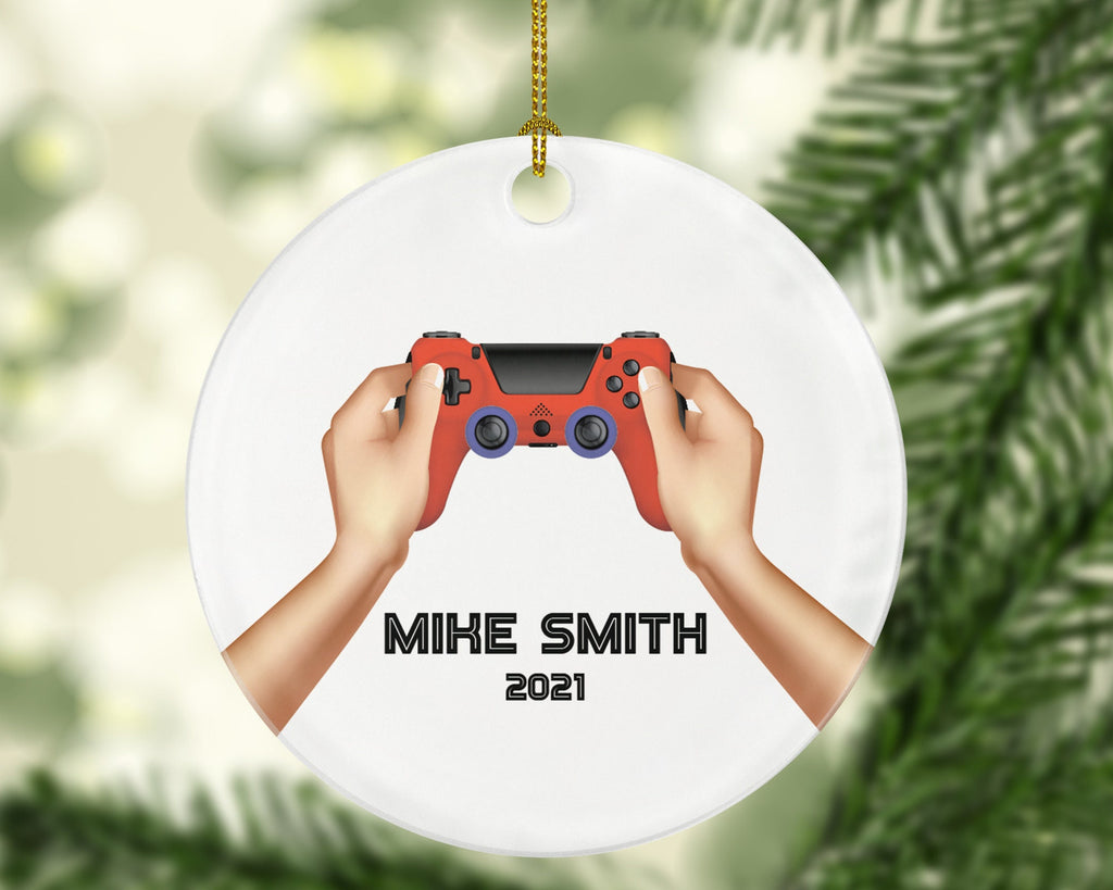Video Game Lover Player Gamer Christmas Ornament Personalized - Playing Game Controller Addict Hobby