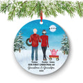 New Grandma & Grandpa Ornament, Personalized Baby Portrait (3-inch Ceramic)