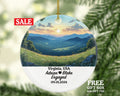 Virginia Christmas Ornament Personalized - VA Engaged Married Family Together Couple Travel Honeymoon Engagement Marriage