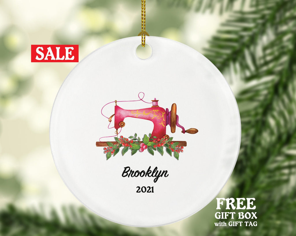 Sewing Christmas Ornament Personalized - Sewing Lover - Sewer Quilter Stitcher Tailor Custom Gift