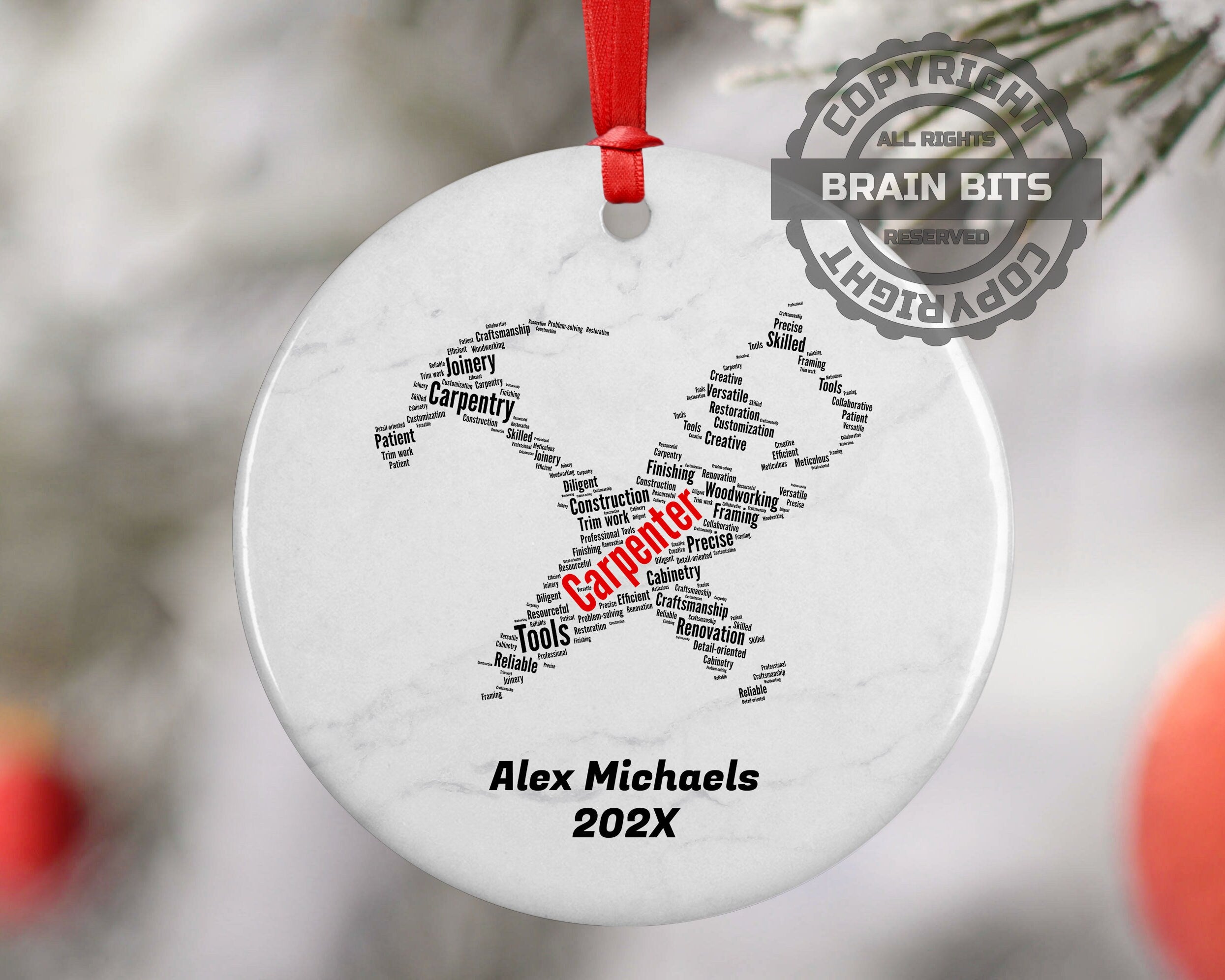 Carpenter Personalized Christmas Ornament