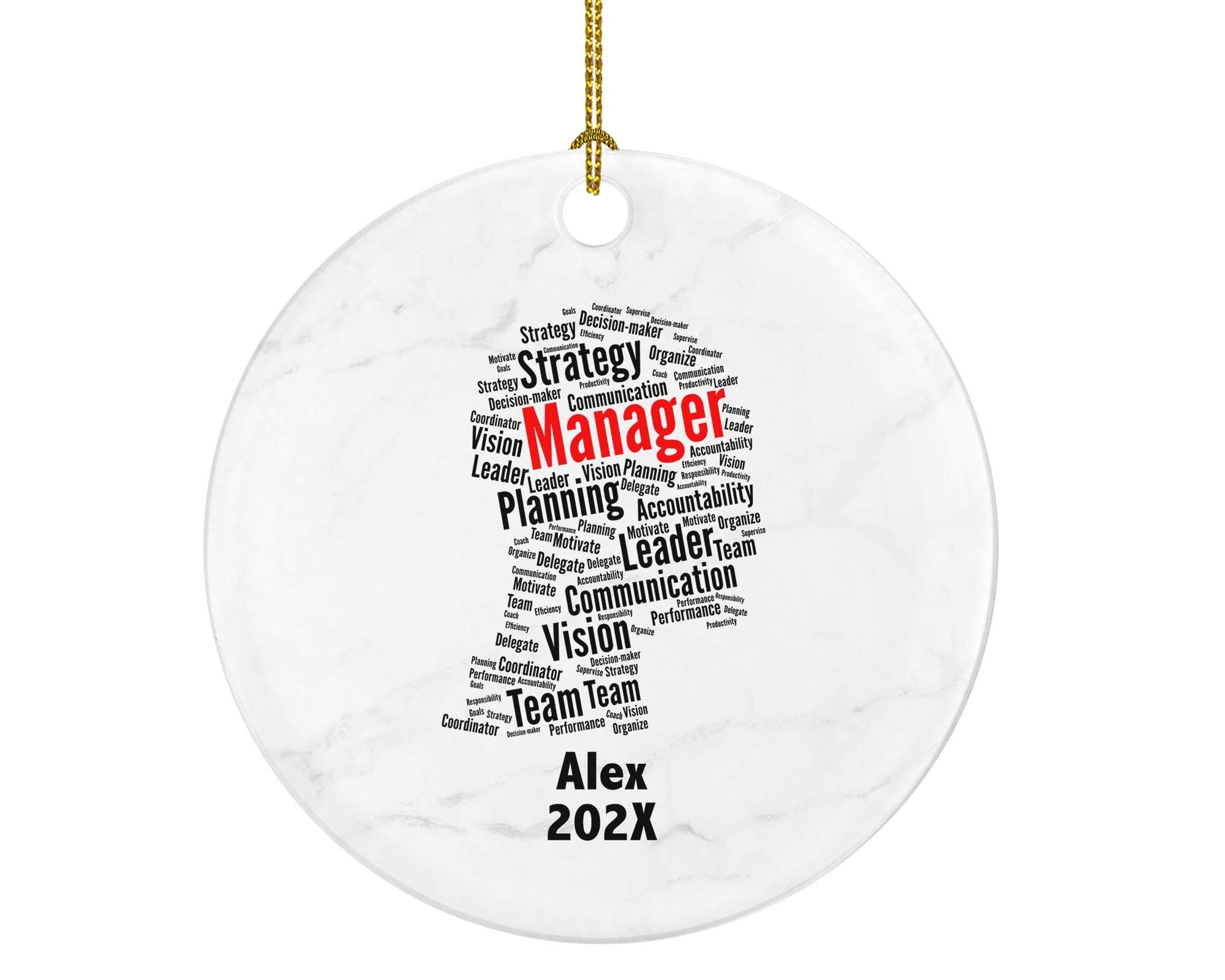 Personalized Manager Christmas Ornament – Custom Leadership Gift – Business Office Ornament – Team Leader Holiday Keepsake