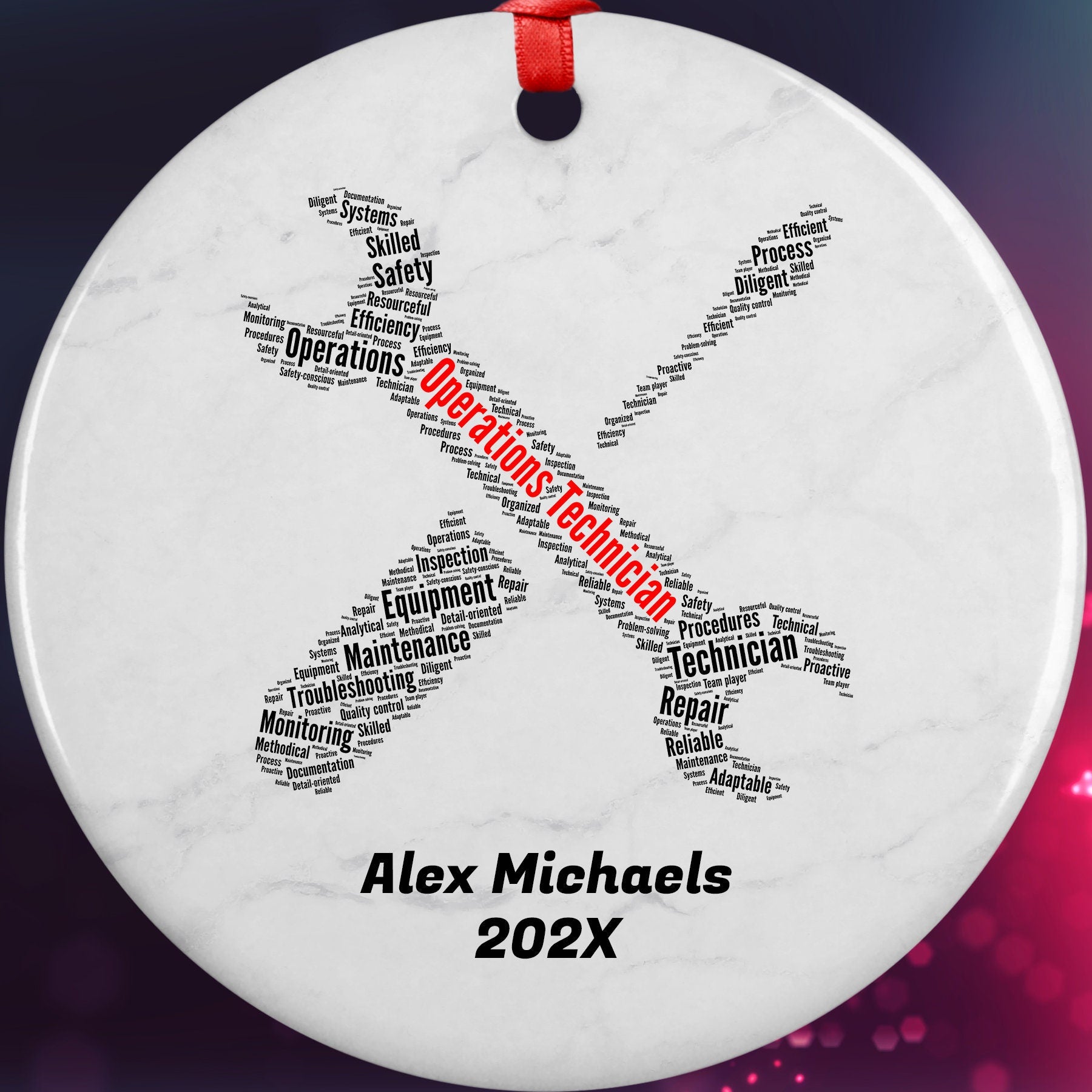 Operations Technician Personalized Christmas Ornament