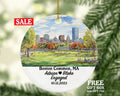 Boston Common MA Christmas Ornament Personalized - Engaged Married Family Together Couple Travel Honeymoon Wedding Engagement Marriage
