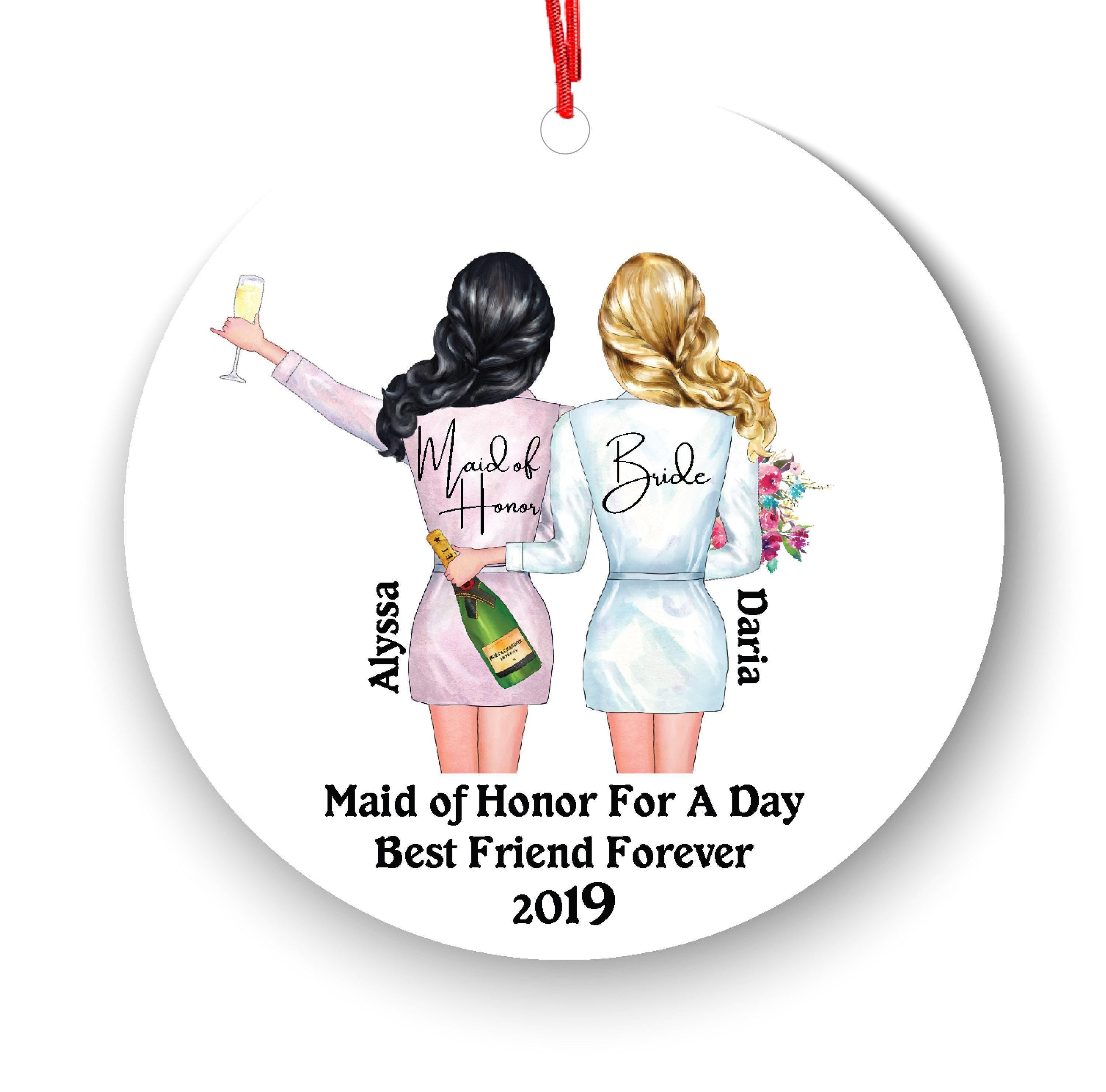 Wedding Ornament: Personalized Bridal Party Names (Ceramic, 3-inch)