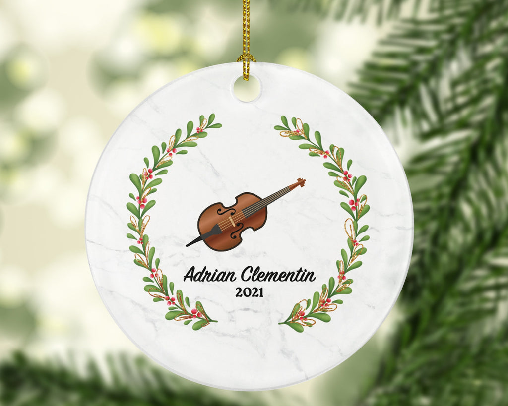 Cello Christmas Ornament Personalized - Musical Instrument Cellist Playing Cello, Gift for Cellist