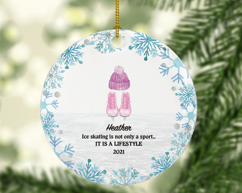 Ice Skating Christmas Ornament - Figure Skater Female Girl Personalized Gift Figure Ice Skate Lover Sports Activity Hobby Occupation