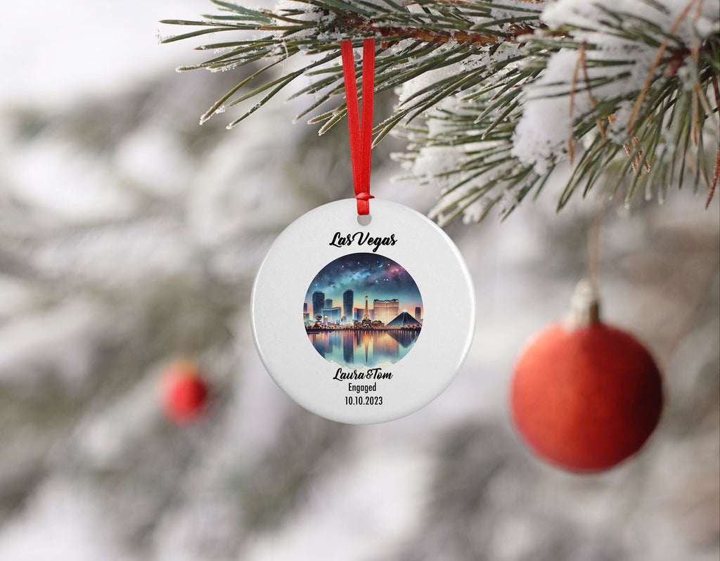 Las Vegas Ornament, Engagement, Married, Travel, Gift for Engaged Couple, Engagement Gift, Trip, Vacation Souvenir