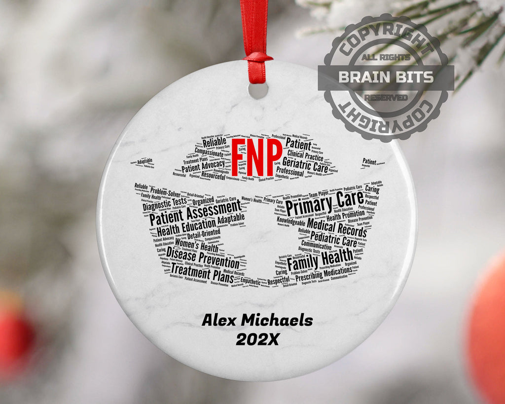 Family Nurse Practitioner FNP Personalized Christmas Ornament