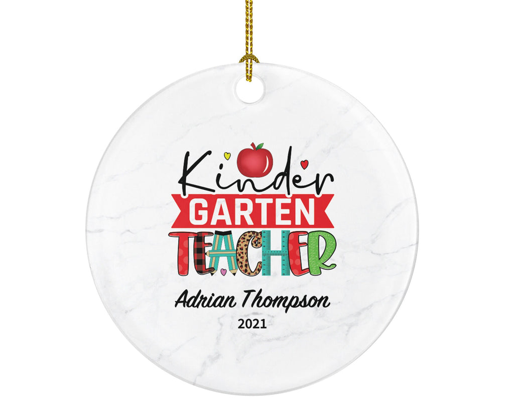 Kindergarten Teacher Ornament Personalized - Preschool Montessori Tiny Humans Teacher Custom Gift from Student Appreciation Mr Mrs School