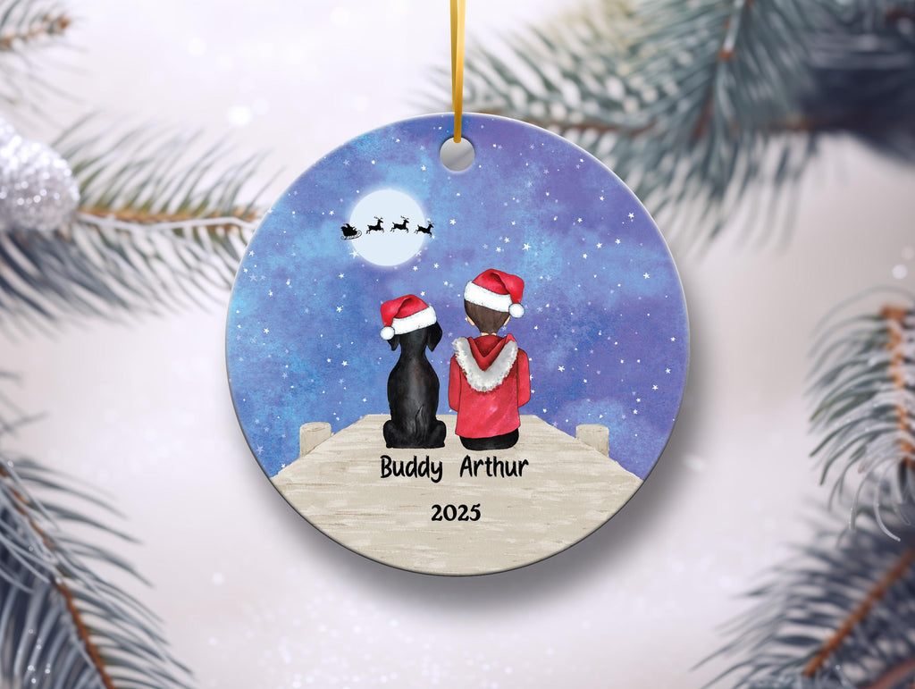Dog Cat Pet and Boy Doc Personalized Christmas Ornament Rabbit Horse Pig Bird Otter Custom Son Lover Owner Gift Fur Holiday Rescue Breeds