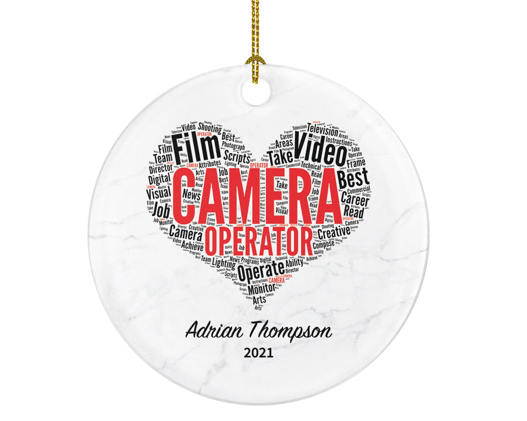 Camera Operator Christmas Ornament Personalized
