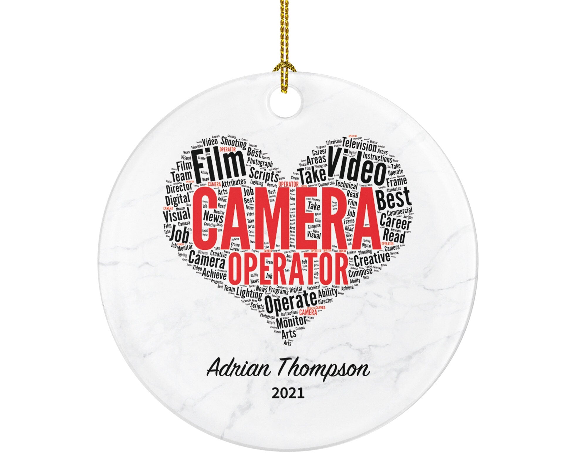 Camera Operator Christmas Ornament Personalized