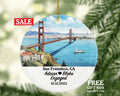 San Francisco California Christmas Ornament Personalized - CA Engaged Married Family Together Couple Travel Honeymoon Engagement Marriage