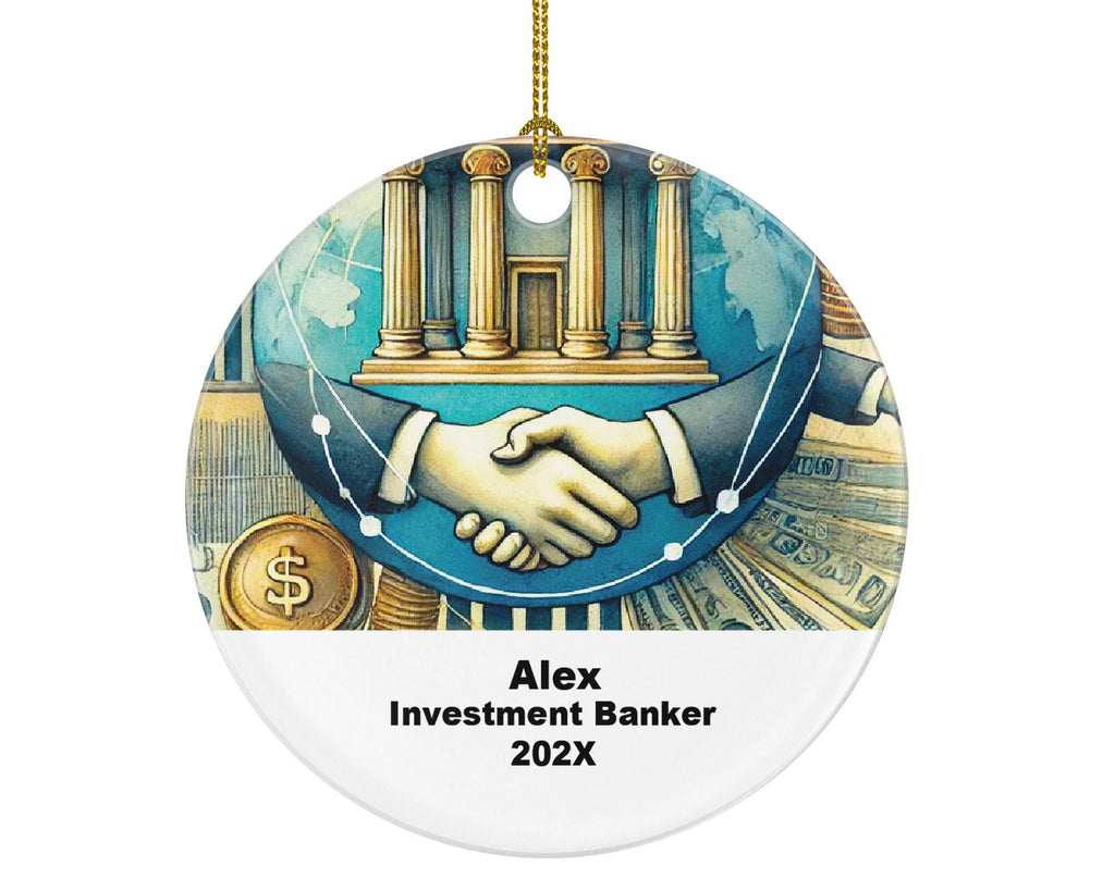 Personalized Investment Banker Ornament – Custom Finance Gift – Banking Career Ornament with Name and Year