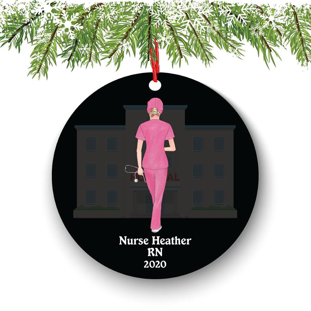 Personalized Nurse Medical Doctor Scrub Christmas Ornament Therapist Physician Orthopedist Pandemic Quarantine Covid Coronavirus MD Custom