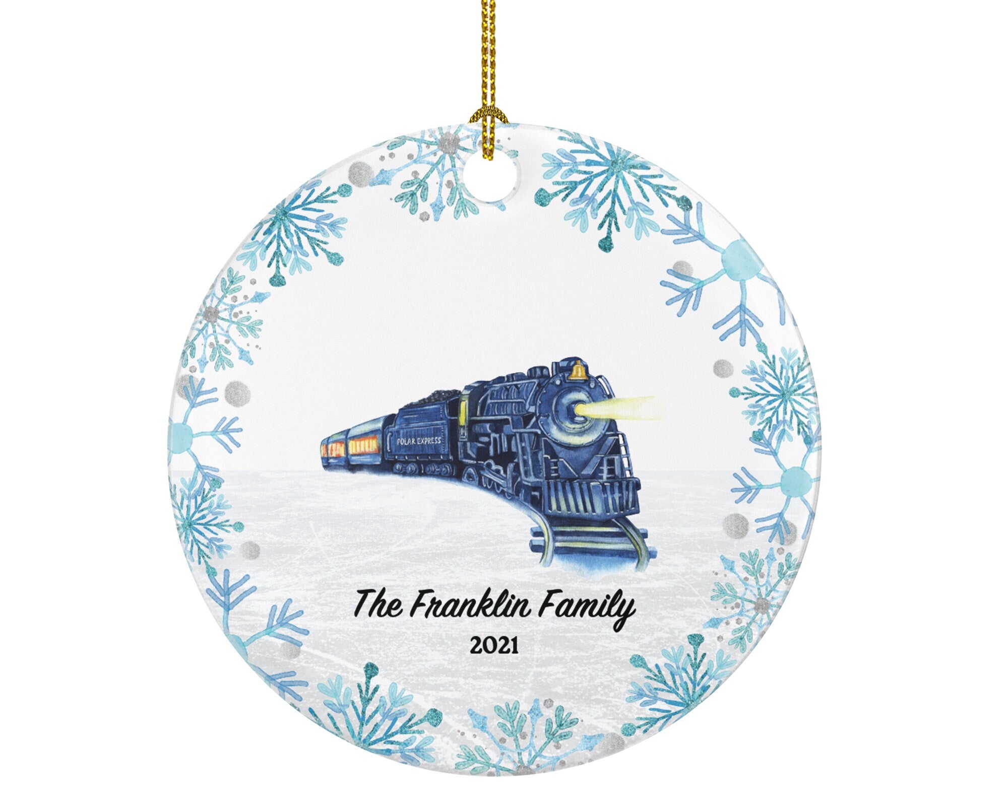Train Locomotive Engine Polar Express Christmas Ornament Personalized -  Custom Gift for Family or Kid With Name Road Trip