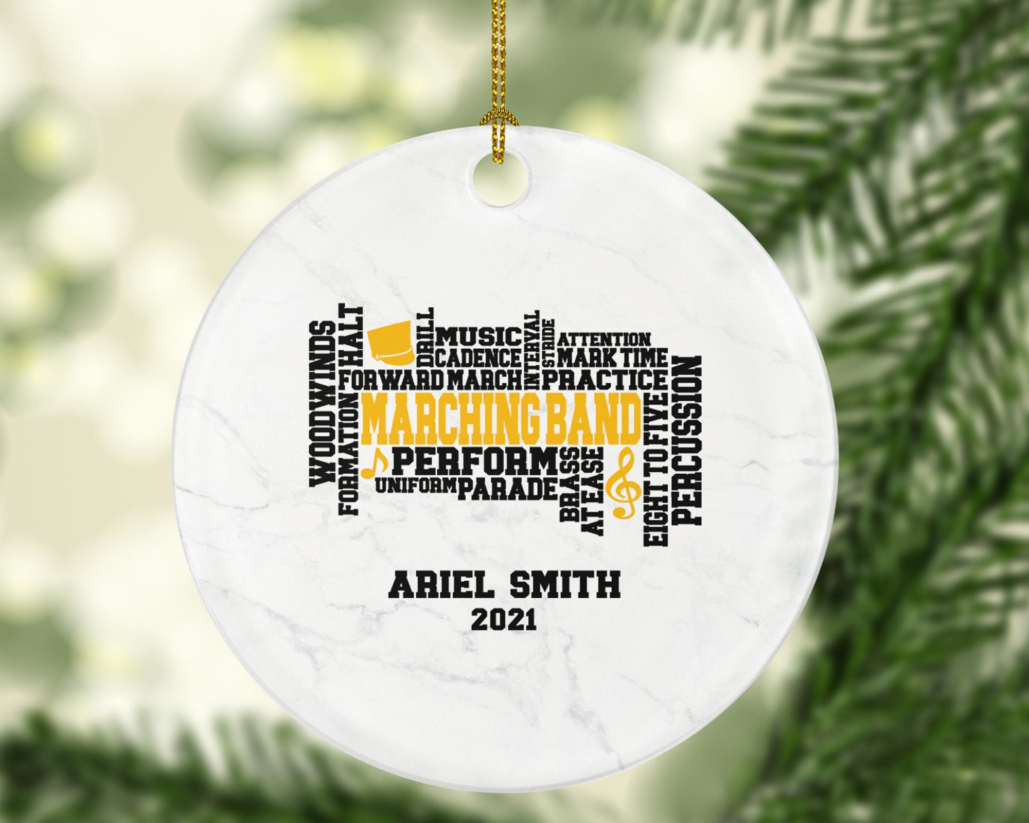 Marching Band Christmas Ornament Personalized - School Marching Band Gift - Custom Name Year