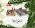 Personalized Roubaix France Christmas Ornament, La Piscine Museum, Grand Place, Mr & Mrs Wedding, Engagement, or Honeymoon Keepsake for Couples