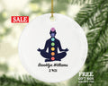 Chakra Christmas Ornament - Yoga Pose Personalized Meditation Happy Asanas, Stretching, Meditation Gift for Male Boy