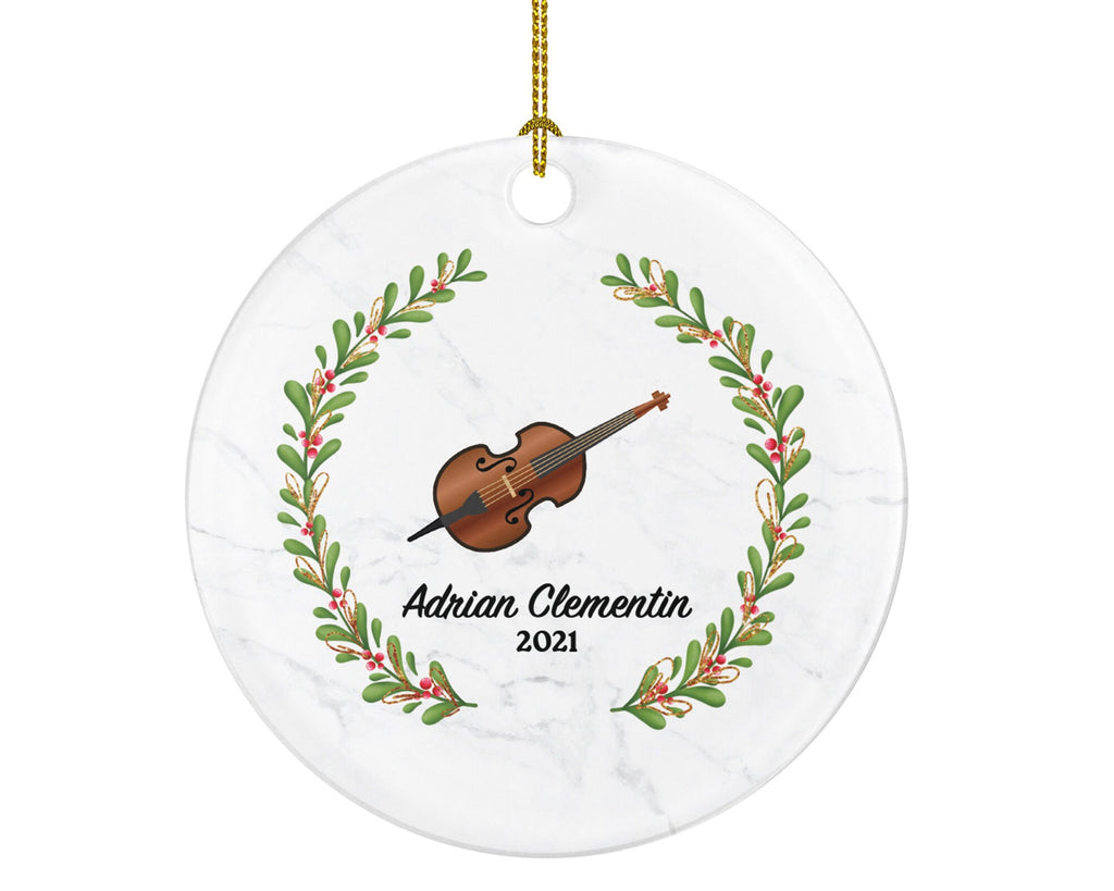 Cello Christmas Ornament Personalized - Musical Instrument Cellist Playing Cello, Gift for Cellist