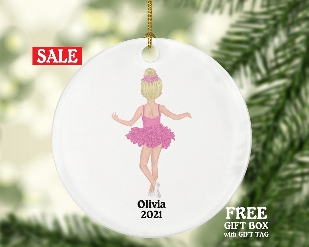 Personalized Ballerina Girl Christmas Ornament - Gift for Dancer Ballet Dance Do Perform Gift for Stocking Stuffer