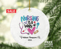 Nurse Christmas Ornament Personalized - Nursing is a Work of Heart Registered Health Worker Gift from Patient for Nurse RN Custom Medical
