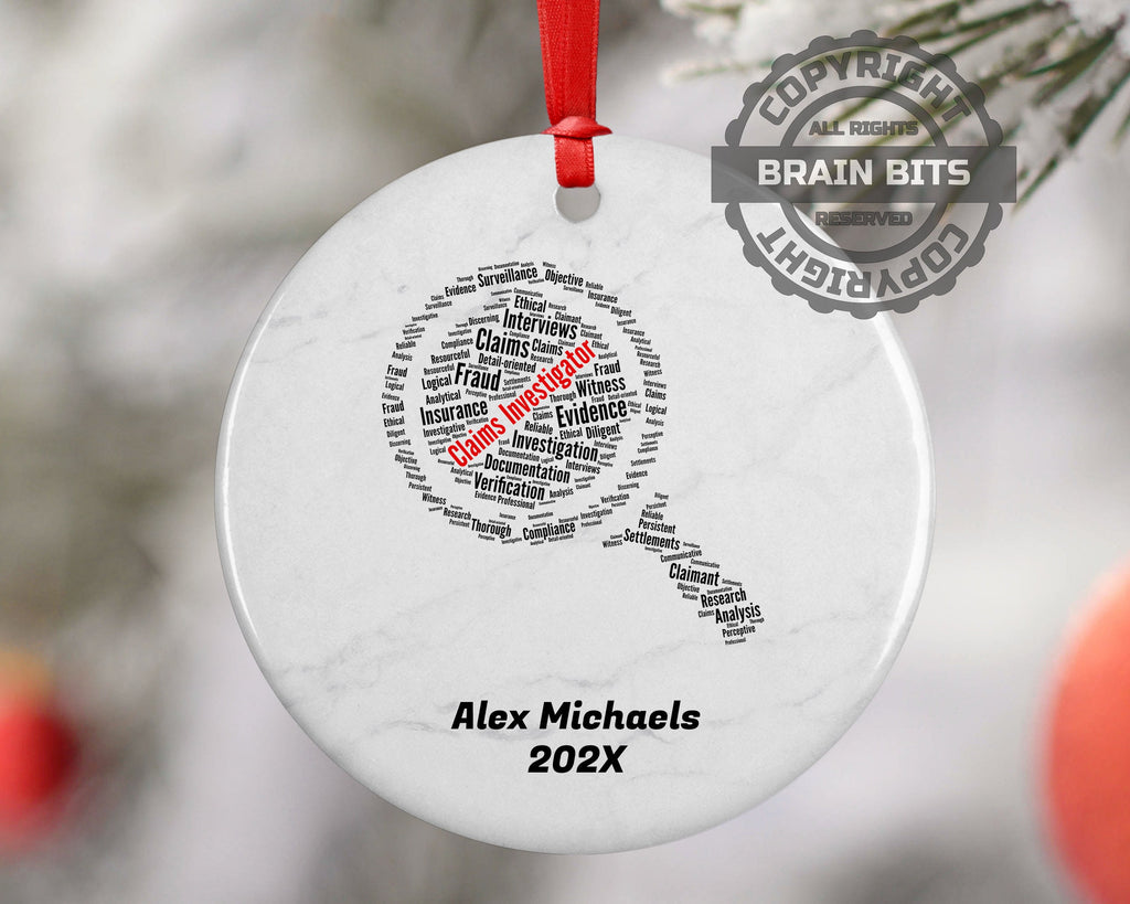 Claims Investigator Personalized Christmas Ornament