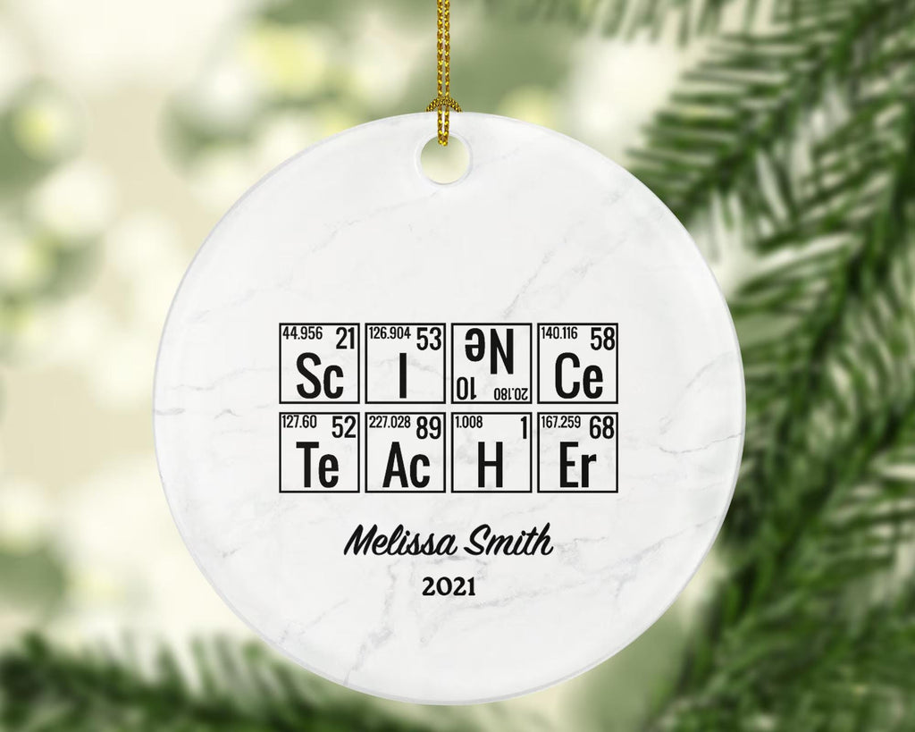 Science Teacher STEM Biology Chemistry Christmas Ornament Personalized - Future Teacher, Student, Graduate Gift - Custom Name Year