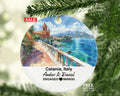 Custom Catania Italy Christmas Ornament, Piazza del Duomo, Castello Ursino, Personalized Honeymoon, Engagement, Wedding Keepsake for Couples